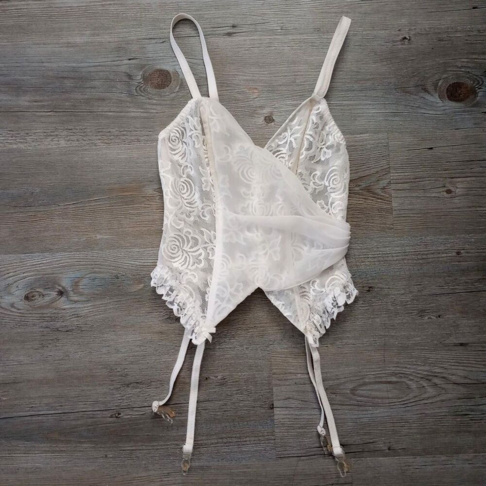 Vintage 80s Emil Bole Sheer Lace Angelic Corset